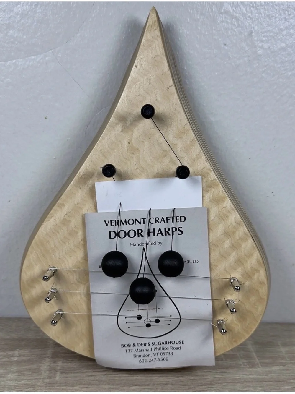 Vermont Crafted Door Harp in Light Wood Bob & Deb’s Sugarhouse brandon 2015